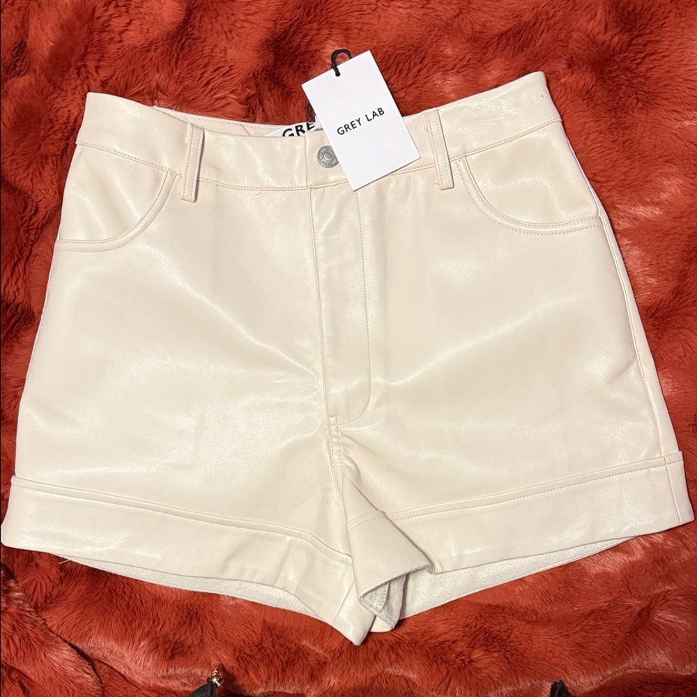 GREY LAB Faux Leather Shorts
